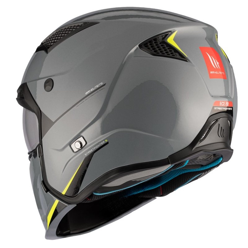 Casco jet con maschera MT Streetfighter SV S Solid A22 grigio lucido con visiera iridium