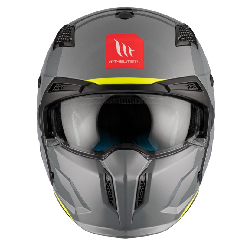 Casco jet con maschera MT Streetfighter SV S Solid A22 grigio lucido con visiera iridium