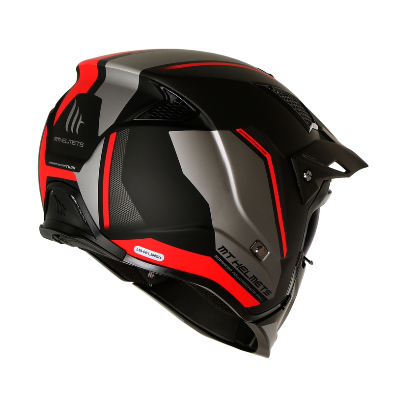 Casco jet con maschera MT Streetfighter SV S TWIN C5 nero-rosso con visiera iridium