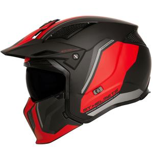 Casco jet con maschera MT Streetfighter SV S TWIN C5 nero-rosso con visiera iridium