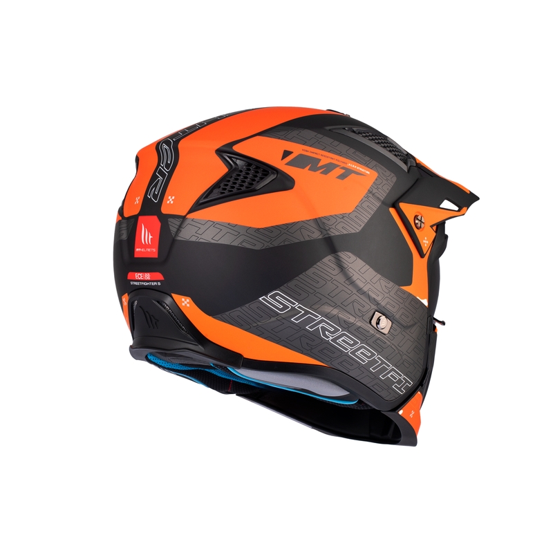Casco jet con maschera MT Streetfighter SV Totem B4 nero-grigio-arancio con visiera iridium