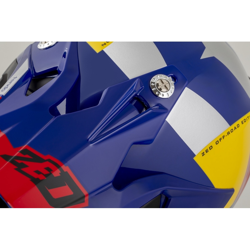 Casco da motocross per bambini ZED X1.9D TENDO blu perla-rosso-giallo-argento