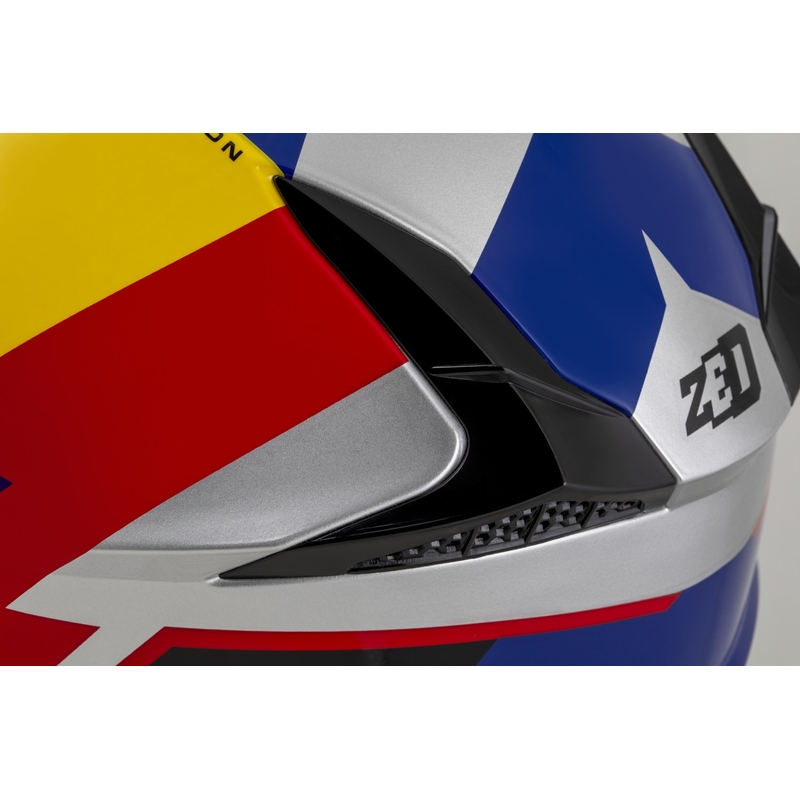 Casco da motocross per bambini ZED X1.9D TENDO blu perla-rosso-giallo-argento