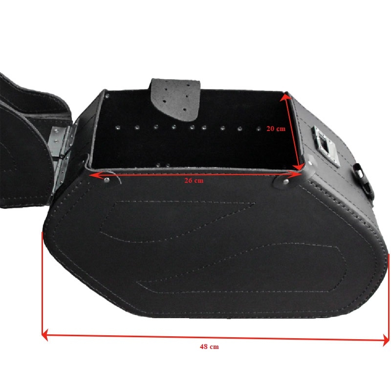 Borse moto in pelle RSA S221 con lucchetto nere