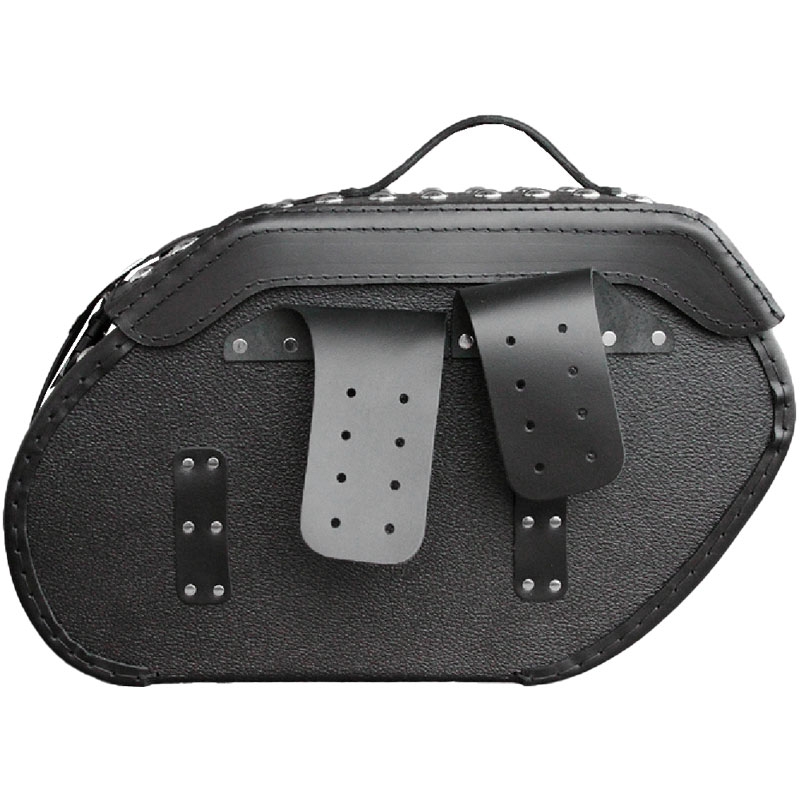 Borse moto in pelle RSA S221 con serratura e rivetti nere