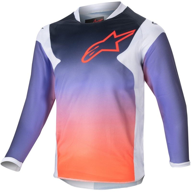 Maglia da motocross per bambini Alpinestars Racer Hoen, grigio chiaro-sfumato-nero