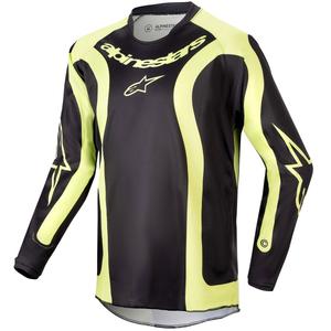Maglia da motocross per bambini Alpinestars Racer Lurv nera-giallo fluo