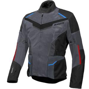 Giacca da moto Seventy Degrees SD-JT70 Atacama grigio-blu-rosso