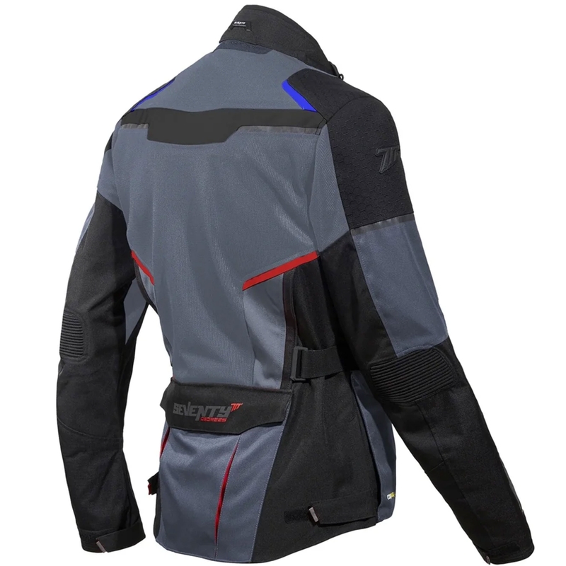 Giacca da moto Seventy Degrees SD-JT70 Atacama grigio-blu-rosso
