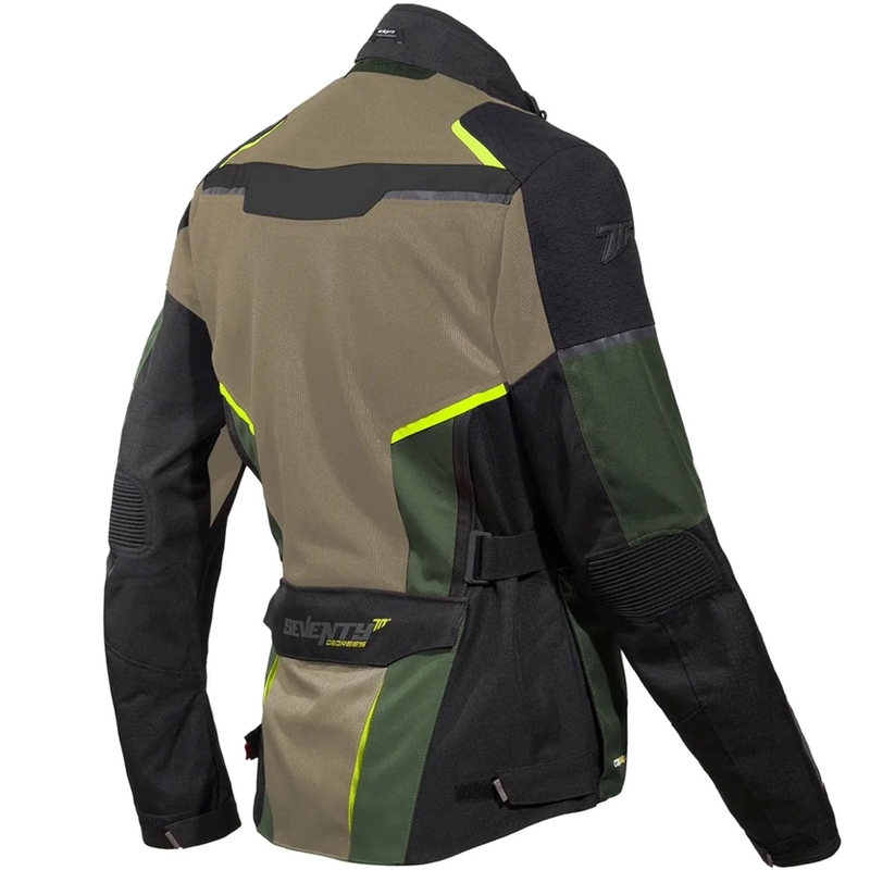 Giacca da moto Seventy Degrees SD-JT70 Atacama Sabbia-Verde-Giallo Fluo