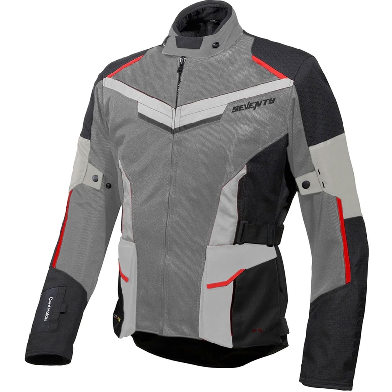 Giacca da moto Seventy Degrees SD-JT70 Atacama nera-grigia-rossa