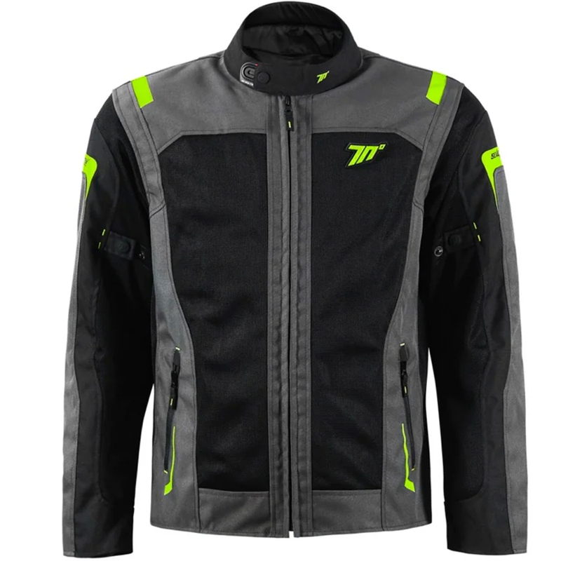 Giacca da moto Seventy Degrees SD-JT66 Sahara nero-giallo fluo