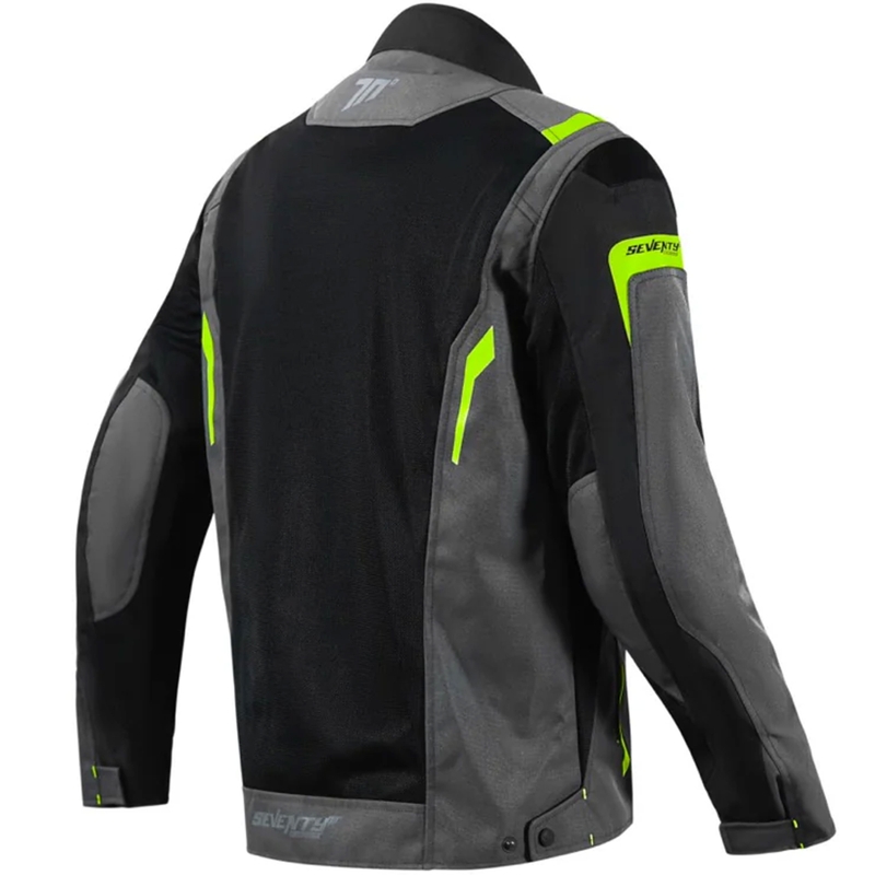 Giacca da moto Seventy Degrees SD-JT66 Sahara nero-giallo fluo