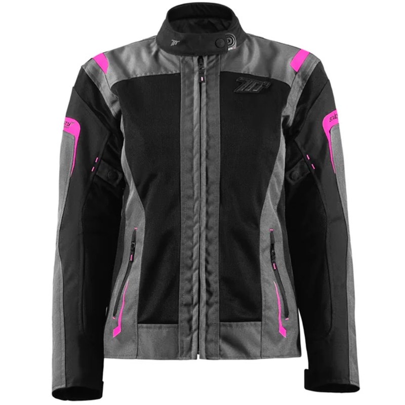 Giacca da moto da donna Seventy Degrees SD-JT68 Sahara grigio-rosa