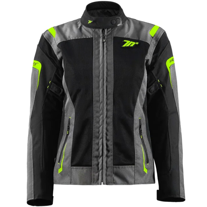Giacca da moto da donna Seventy Degrees SD-JT68 Sahara nero-giallo fluo