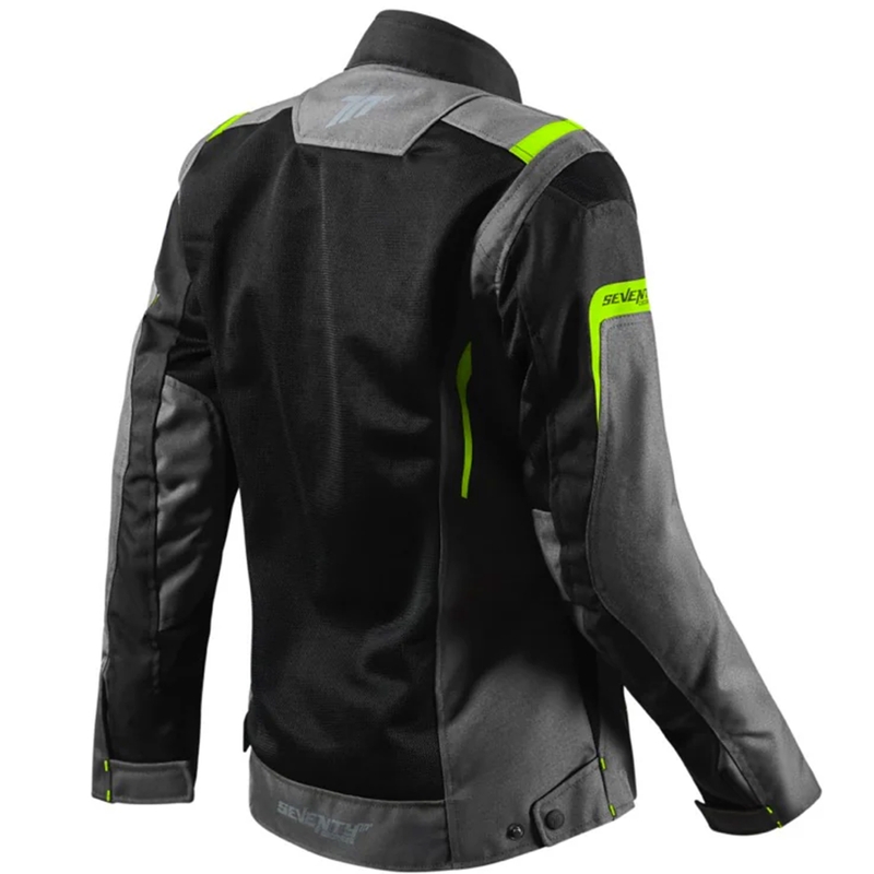 Giacca da moto da donna Seventy Degrees SD-JT68 Sahara nero-giallo fluo