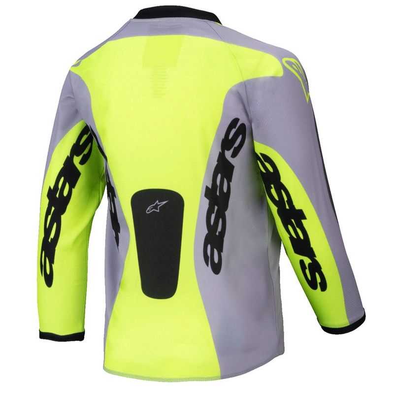 Alpinestars Racer Veil Maglia da motocross bambino grigio-giallo fluo