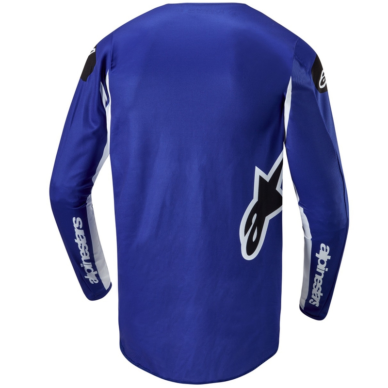 Maglia da motocross Alpinestars Fluid Lucent blu-bianco-nero