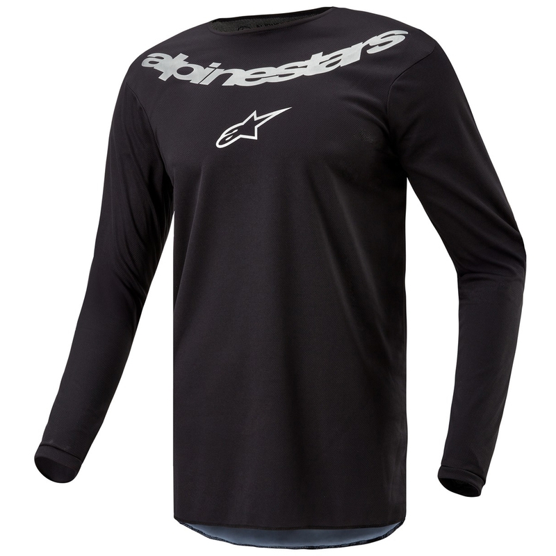 Maglia motocross Alpinestars Fluid Lucent nero-argento