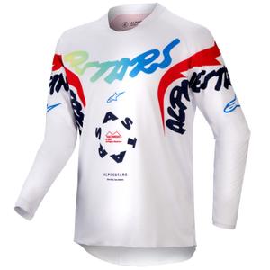 Maglia da motocross per bambini Alpinestars Racer Hana di colore bianco