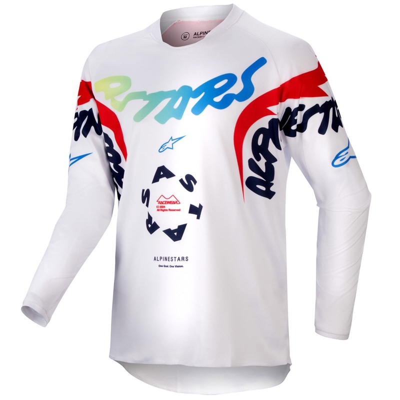 Maglia da motocross per bambini Alpinestars Racer Hana di colore bianco