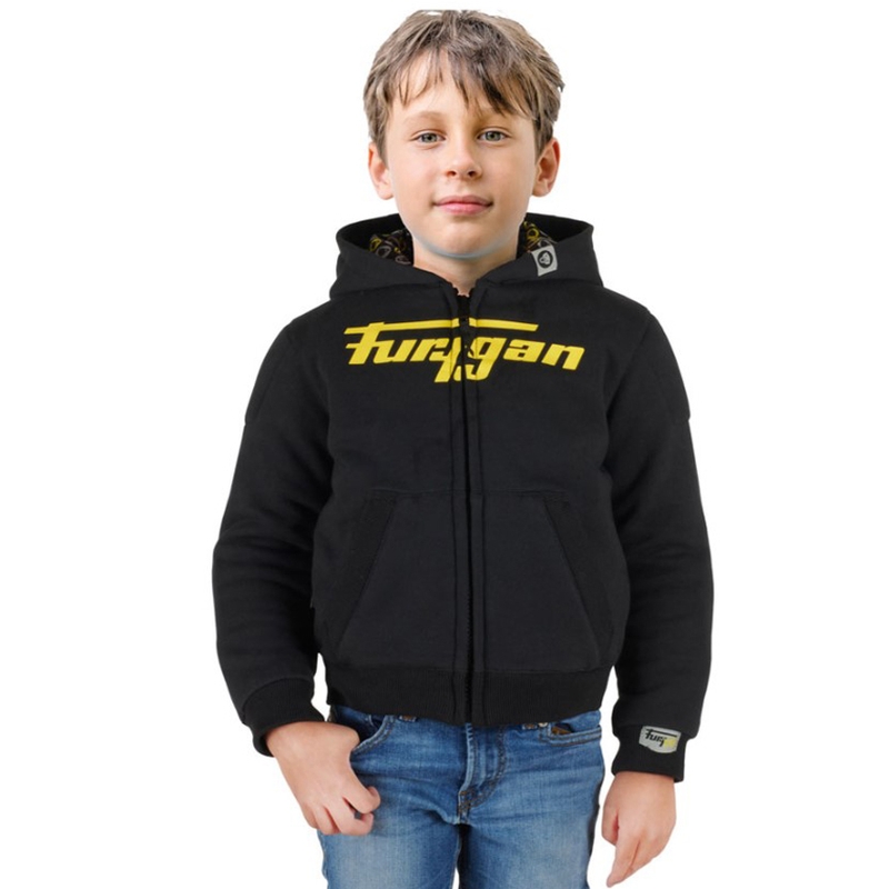 Felpa da moto Furygan Luxio Kid nera e gialla