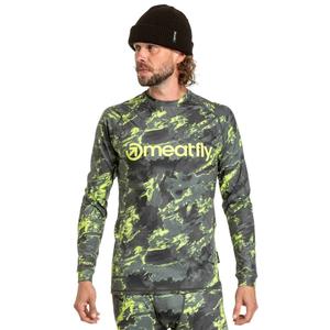 T-shirt termica da uomo Meatfly Avery blu-verde camo