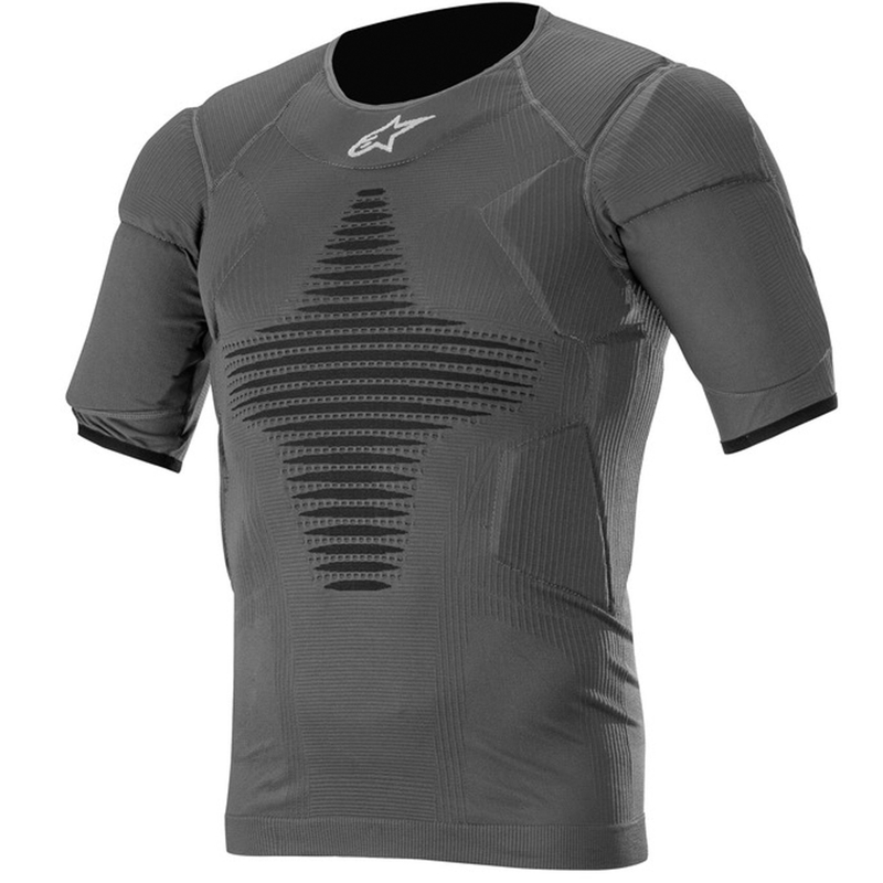 Alpinestars Roost Base antracite-nero maglia termica a manica corta con protezioni