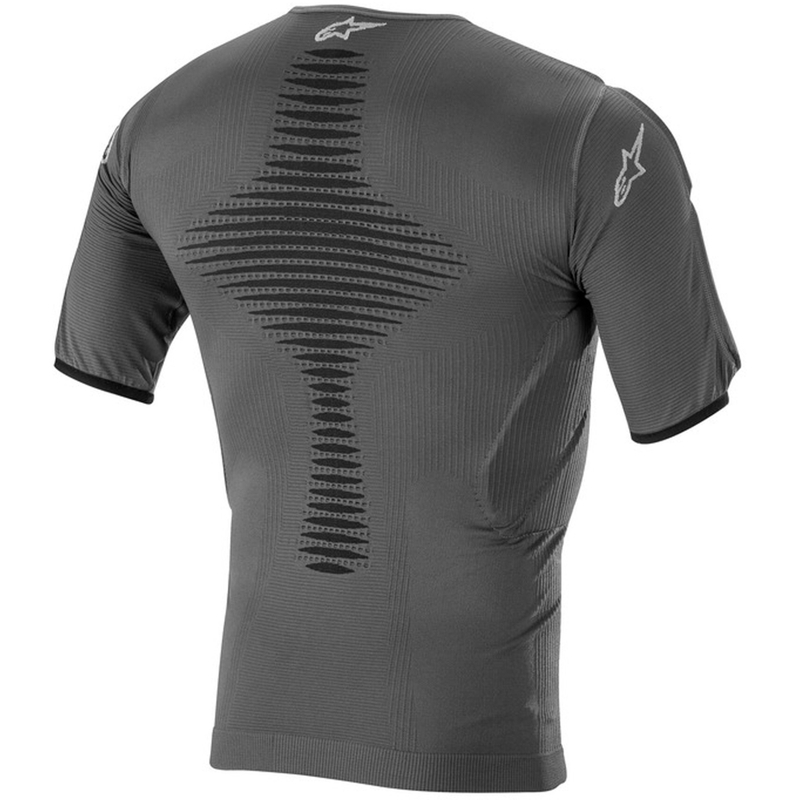 Alpinestars Roost Base antracite-nero maglia termica a manica corta con protezioni
