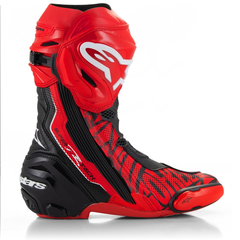 Stivali da moto Alpinestars Supertech R Vented edizione limitata Francesco Bagnaia rosso-nero