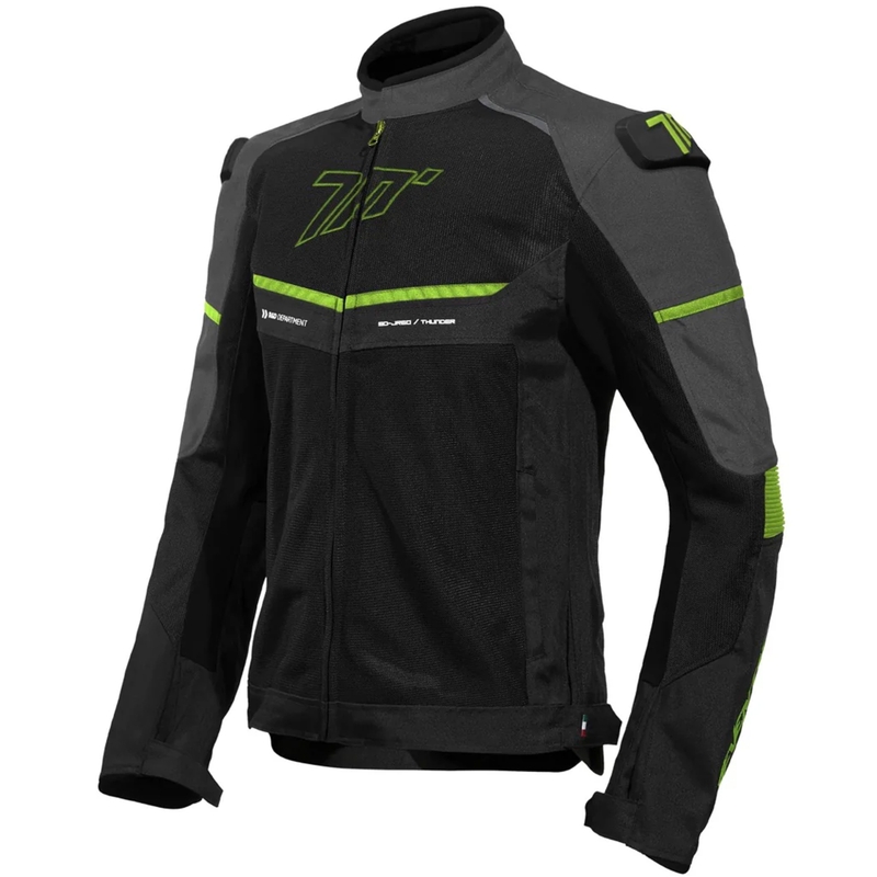 Giacca da moto Seventy Degrees SD-JR60 Thunder nero-giallo fluo