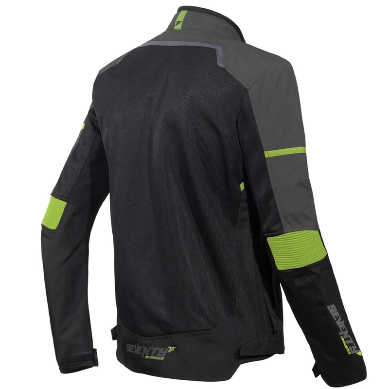 Giacca da moto Seventy Degrees SD-JR60 Thunder nero-giallo fluo