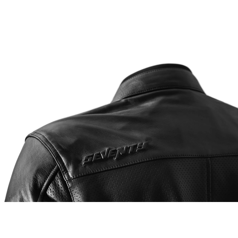 Giacca da motociclista in pelle Seventy Degrees SD-JL4 Legend Classic nera
