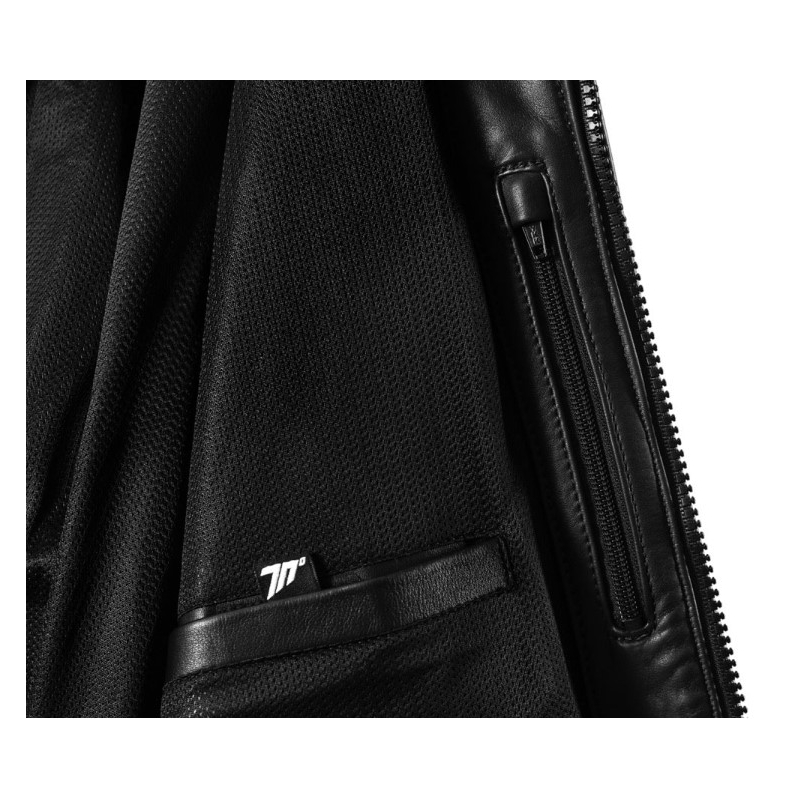 Giacca da motociclista in pelle Seventy Degrees SD-JL4 Legend Classic nera