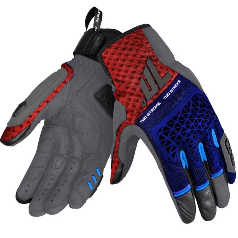 Guanti da moto Seventy Degrees SD-N60 Two Stroke blu-rossi