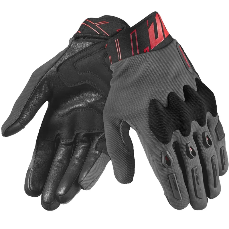 Guanti da moto Seventy Degrees SD-N66 Fullgas grigio-rosso