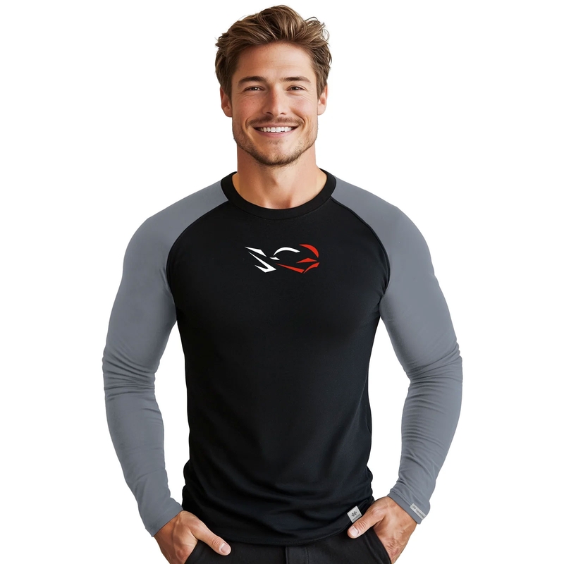 T-shirt funzionale da uomo nanosilver® Combi Ride nero-grigio
