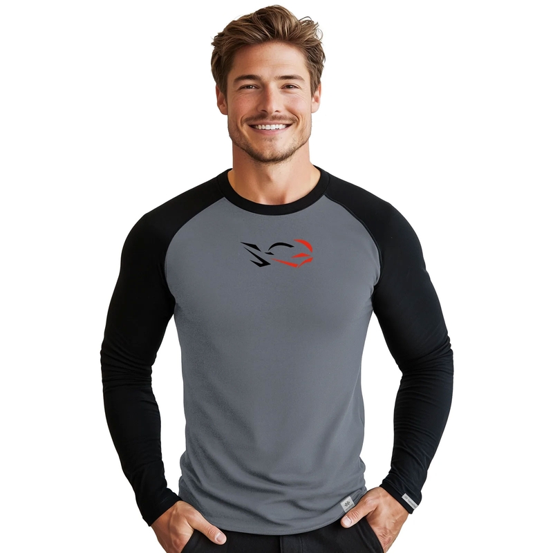 T-shirt funzionale da uomo nanosilver® Combi Ride grigio-nero