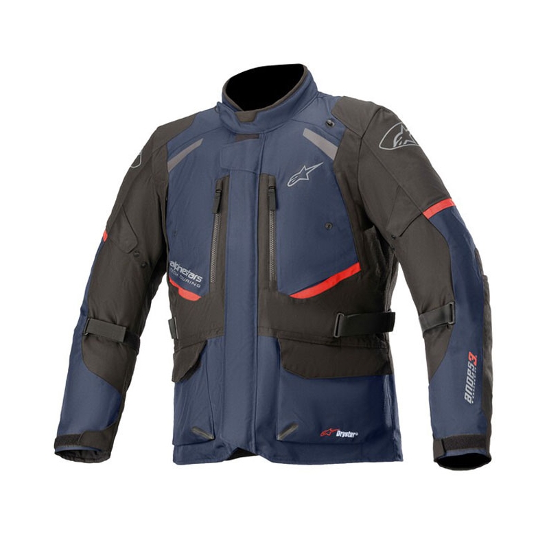 Giacca da moto Alpinestars Andes Drystar Blu scuro-Nero-Rosso
