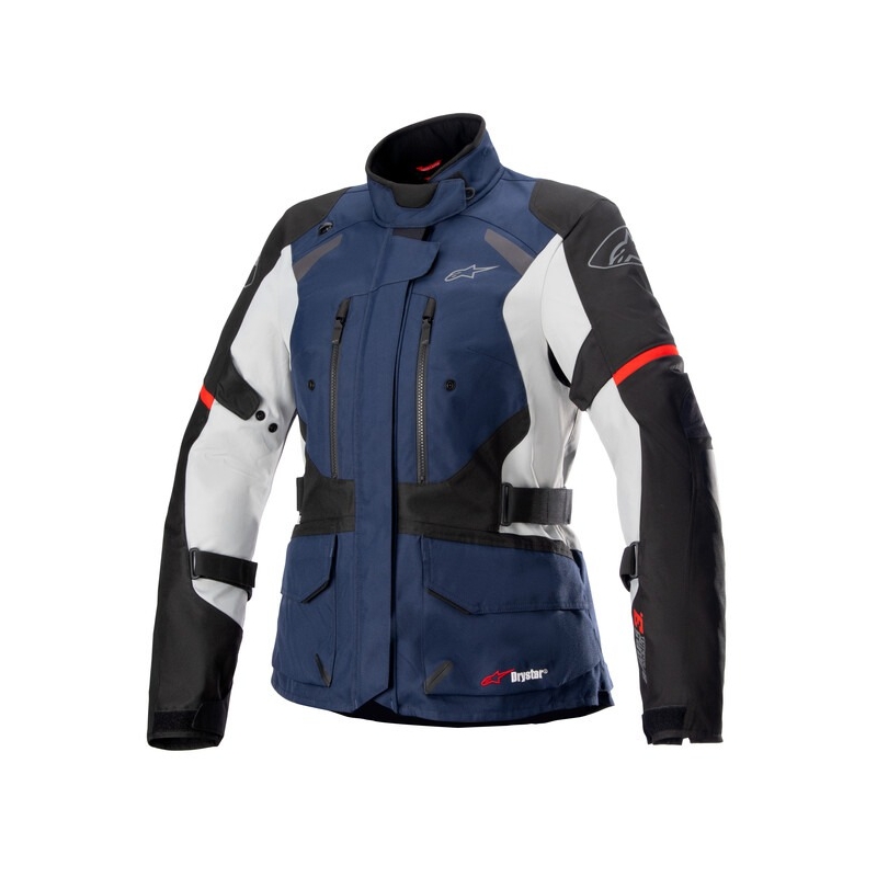 Giacca da moto Alpinestars Stella Andes Drystar da donna blu scuro-nero-grigio chiaro-rosso