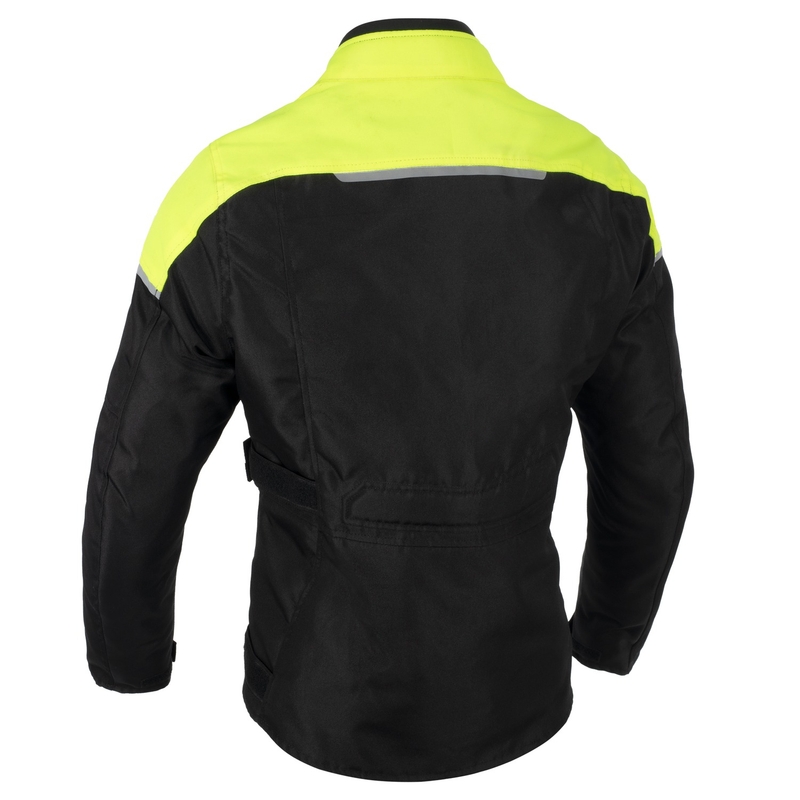 Giacca da moto da donna Oxford Spartan Long WP nero-giallo fluo
