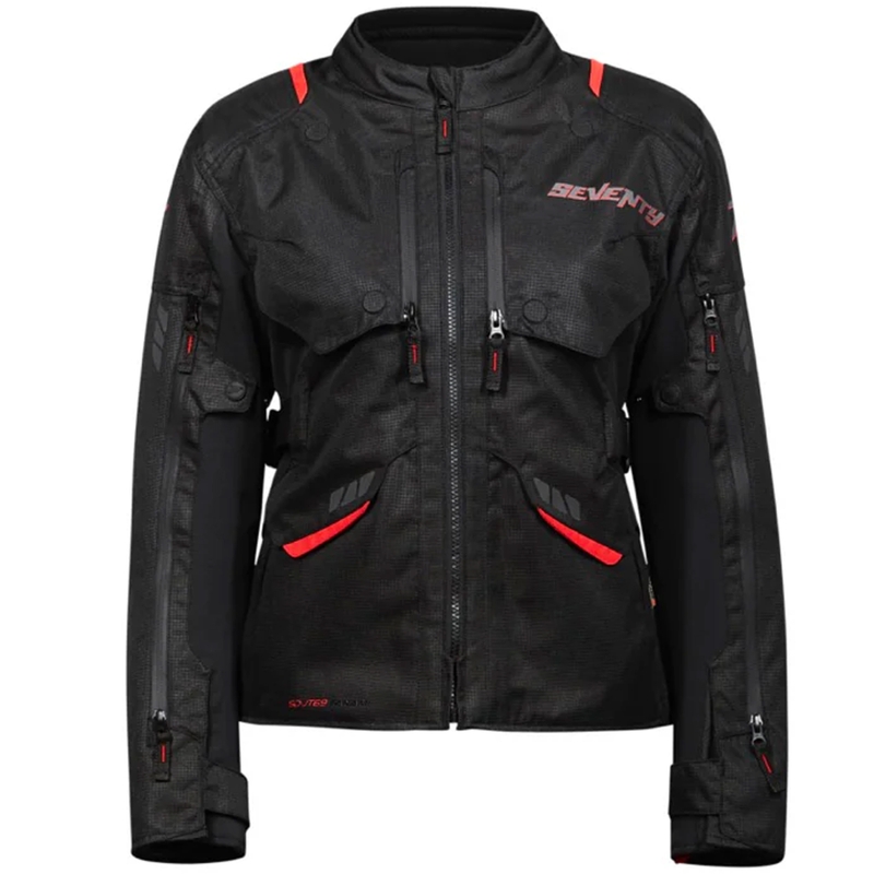 Giacca da moto da donna Seventy Degrees SD-JT69 Tanami nero-rosso
