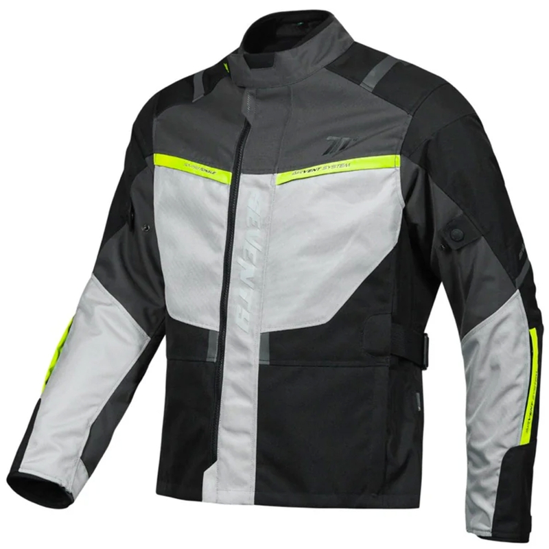 Giacca da moto Seventy Degrees SD-JT83 Tonale nero-grigio-giallo fluo