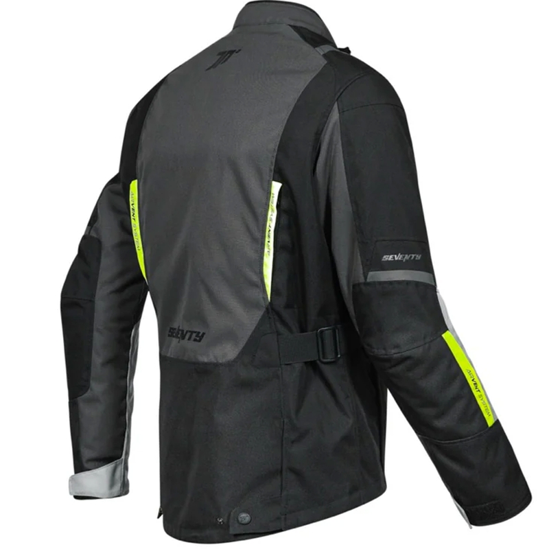 Giacca da moto Seventy Degrees SD-JT83 Tonale nero-grigio-giallo fluo