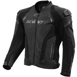 Giacca da moto in pelle Seventy Degrees SD-JL24 Spoiler nera