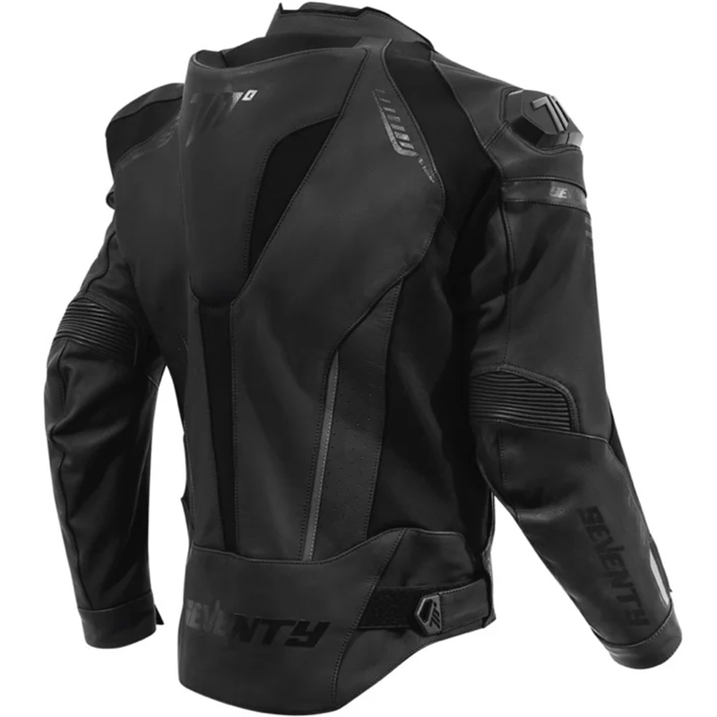Giacca da moto in pelle Seventy Degrees SD-JL24 Spoiler nera