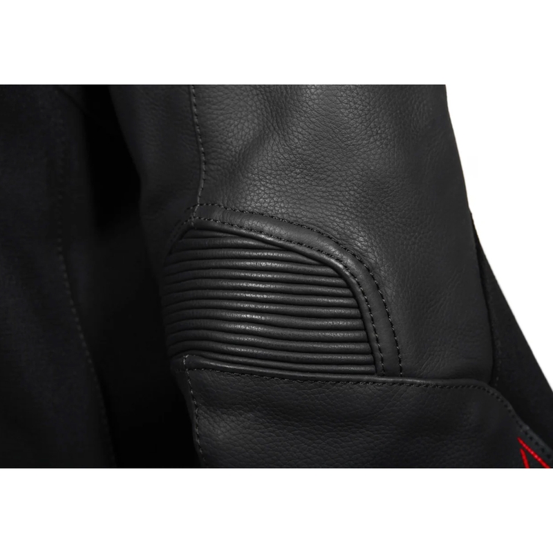 Giacca da moto in pelle Seventy Degrees SD-JL24 Spoiler nera-rossa