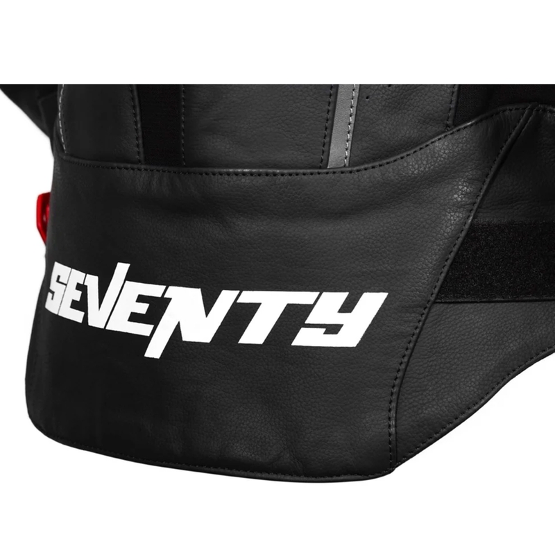Giacca da moto in pelle Seventy Degrees SD-JL24 Spoiler nera-rossa