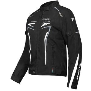 Giacca da moto da donna Seventy Degrees SD-JR67 Piston nero-grigio-bianco