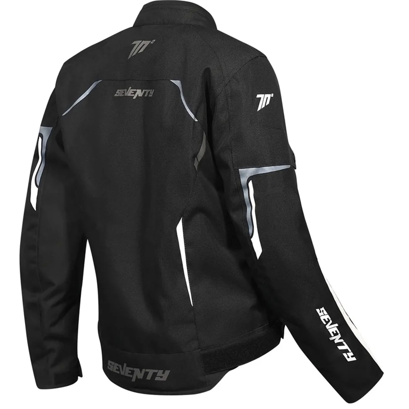 Giacca da moto da donna Seventy Degrees SD-JR67 Piston nero-grigio-bianco